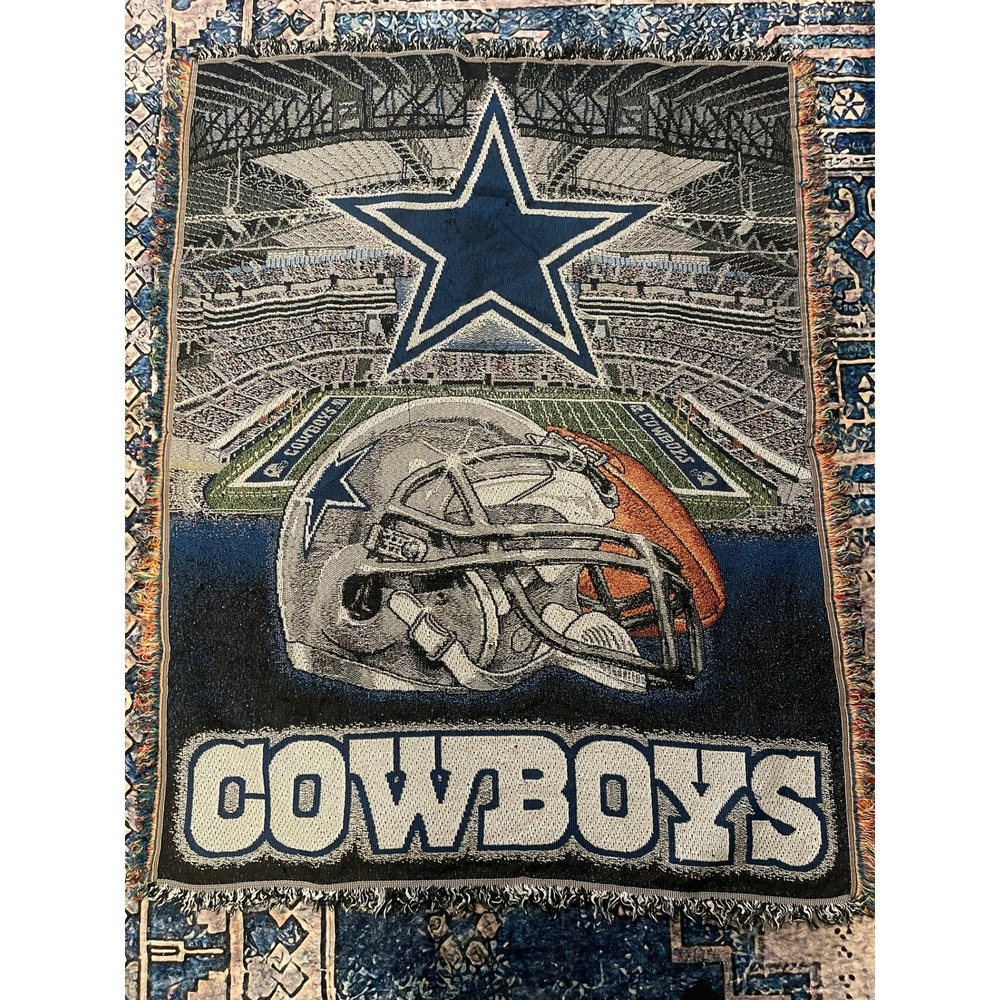 Northwest Dallas Cowboys NFL Woven Tapestry Throw Blanket Stadium Helmet 55x45